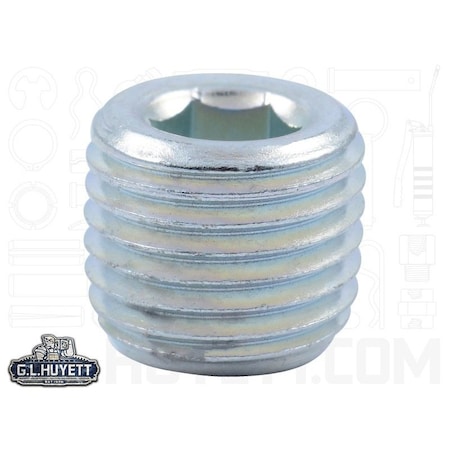 Huyett Pipe Plug, 1/4", Hex Socket, Low Carbon PP-0250E31-LCZ3